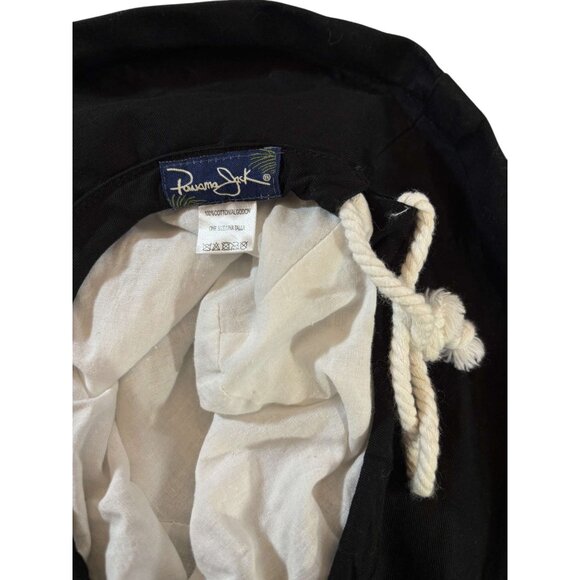 Panama Jack Black 100% Cotton Wide Brim Bucket Hat Casual One Size Unisex - Picture 4 of 5